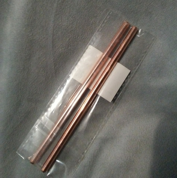 Set 2 Copper Toned Stainless Steel Short Cocktail Straws Cocktails Mixed Drinks - Picture 8 of 9